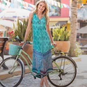 Sundance Serenity V neck Bandana Print Dress Sz 12